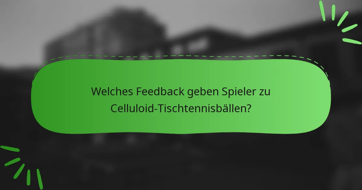 Welches Feedback geben Spieler zu Celluloid-Tischtennisbällen?