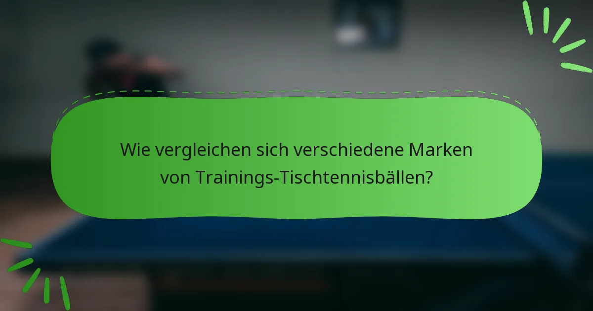 Wie vergleichen sich verschiedene Marken von Trainings-Tischtennisbällen?